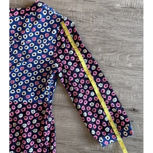 Boden Women's 3/4 Sleeve V-Neck Pink And Blue Floral Shift Dress Size 4L - Picture 5 of 8